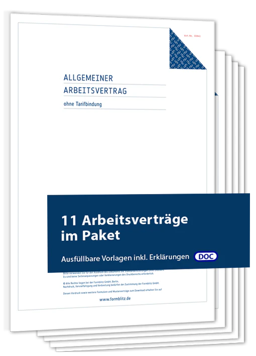 11 Arbeitsverträge im Paket - Mustervorlagen