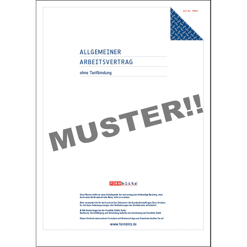 Allgemeiner Arbeitsvertrag - Mustervorlage - Image 3