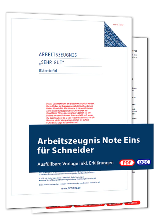 Arbeitszeugnis Note Eins - Mustervorlage