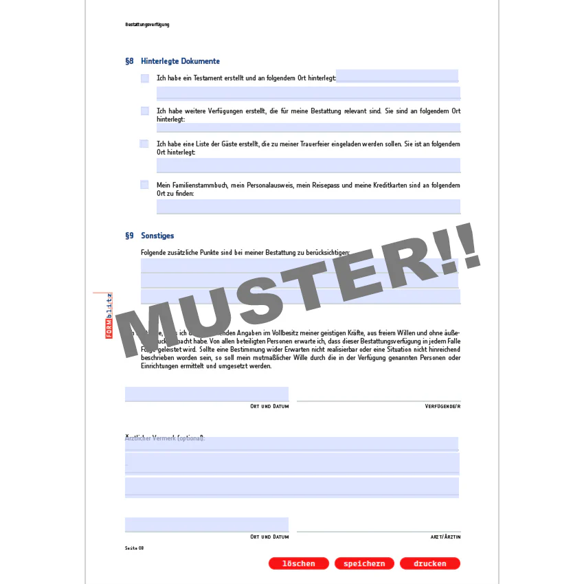 Bestattungsverfügung - Mustervorlage - Image 4