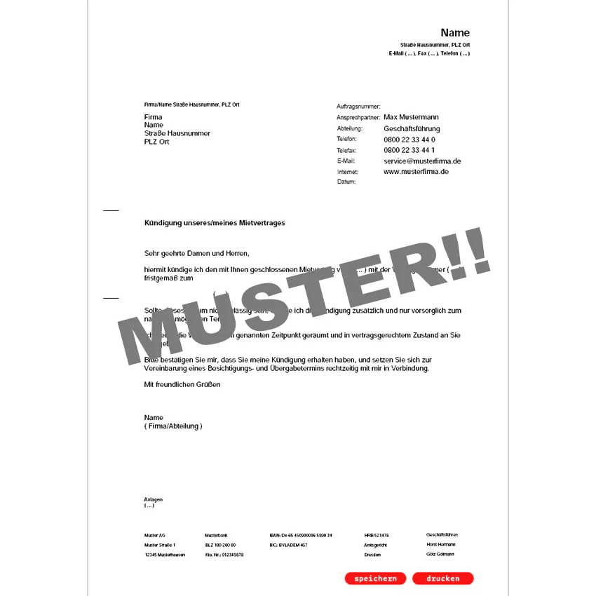 Fristgemäße Kündigung Mietvertrag durch Mieter - Mustervorlage - Image 4