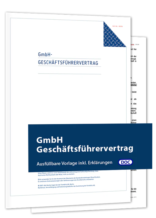GmbH Geschäftsführervertrag - Mustervorlage