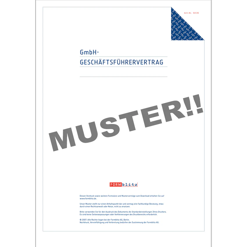GmbH Geschäftsführervertrag - Mustervorlage - Image 3