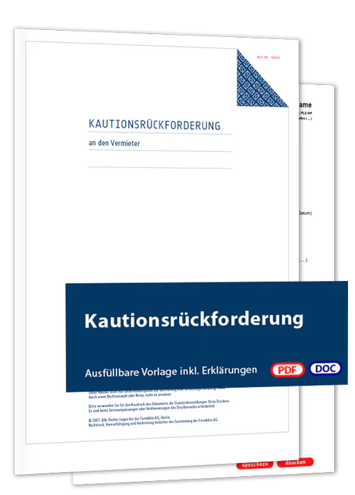 Kautionsrückforderung - Mustervorlage