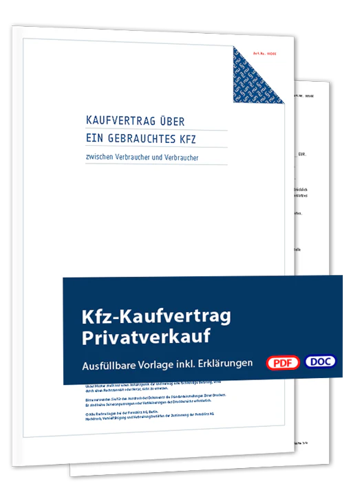 Kfz-Kaufvertrag Privatverkauf - Mustervorlage