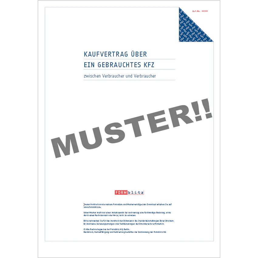 Kfz-Kaufvertrag Privatverkauf - Mustervorlage - Image 2
