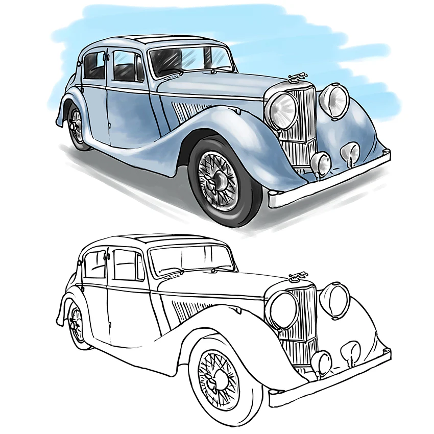 Künstler-Illustrationen Oldtimer - Image 5