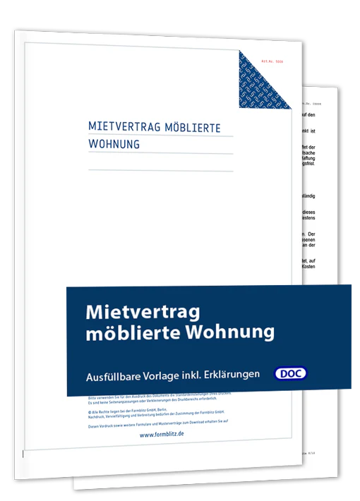 Mietvertrag möblierte Wohnung - Mustervorlage
