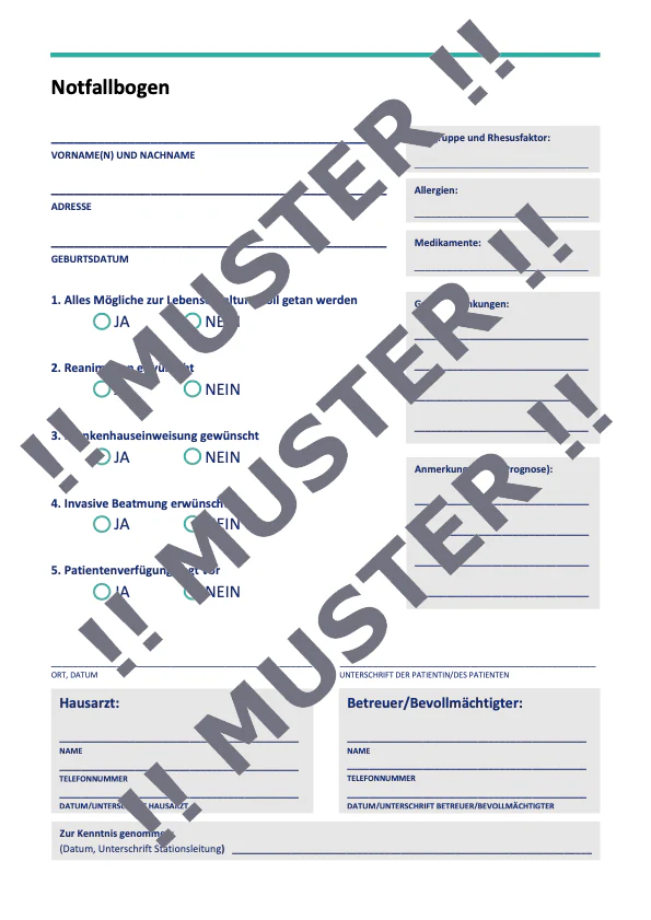 Notfallbogen und Notfallkarte mit Haustierhinweis - Mustervorlage 2025 - Image 3