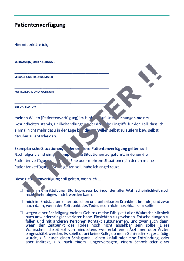 Patientenverfügung - Pflegeverfügung - Pflegetagebuch - Palliativ Ampel  - Mustervorlage 2025 - Image 3