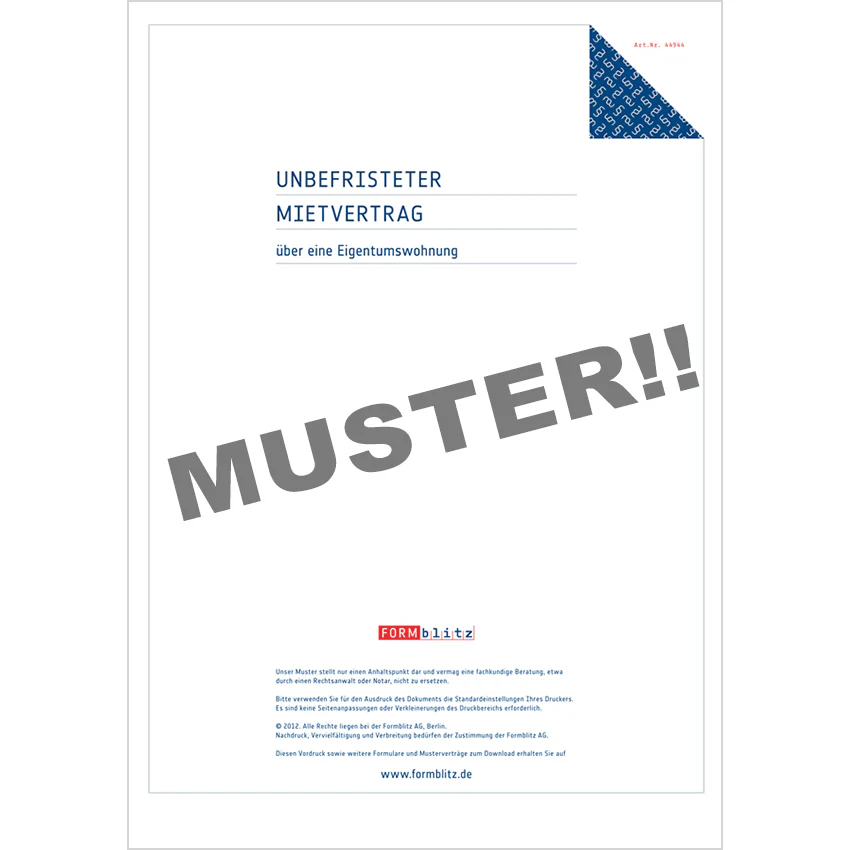 Unbefristeter Mietvertrag Eigentumswohnung - Mustervorlage - Image 3