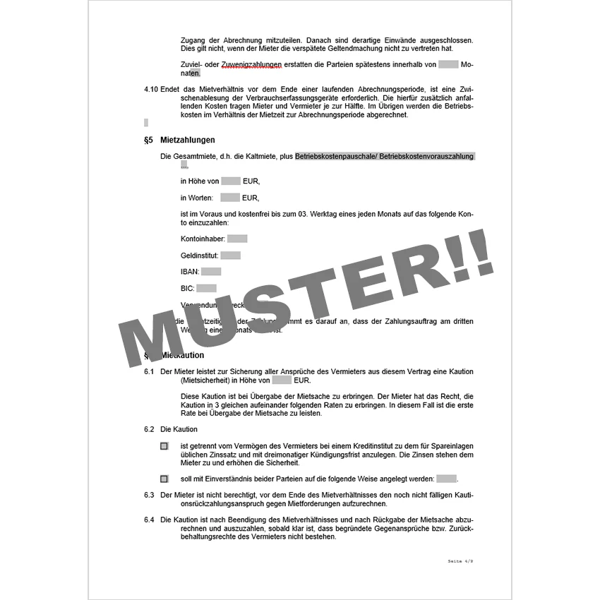 Unbefristeter Mietvertrag Eigentumswohnung - Mustervorlage - Image 4