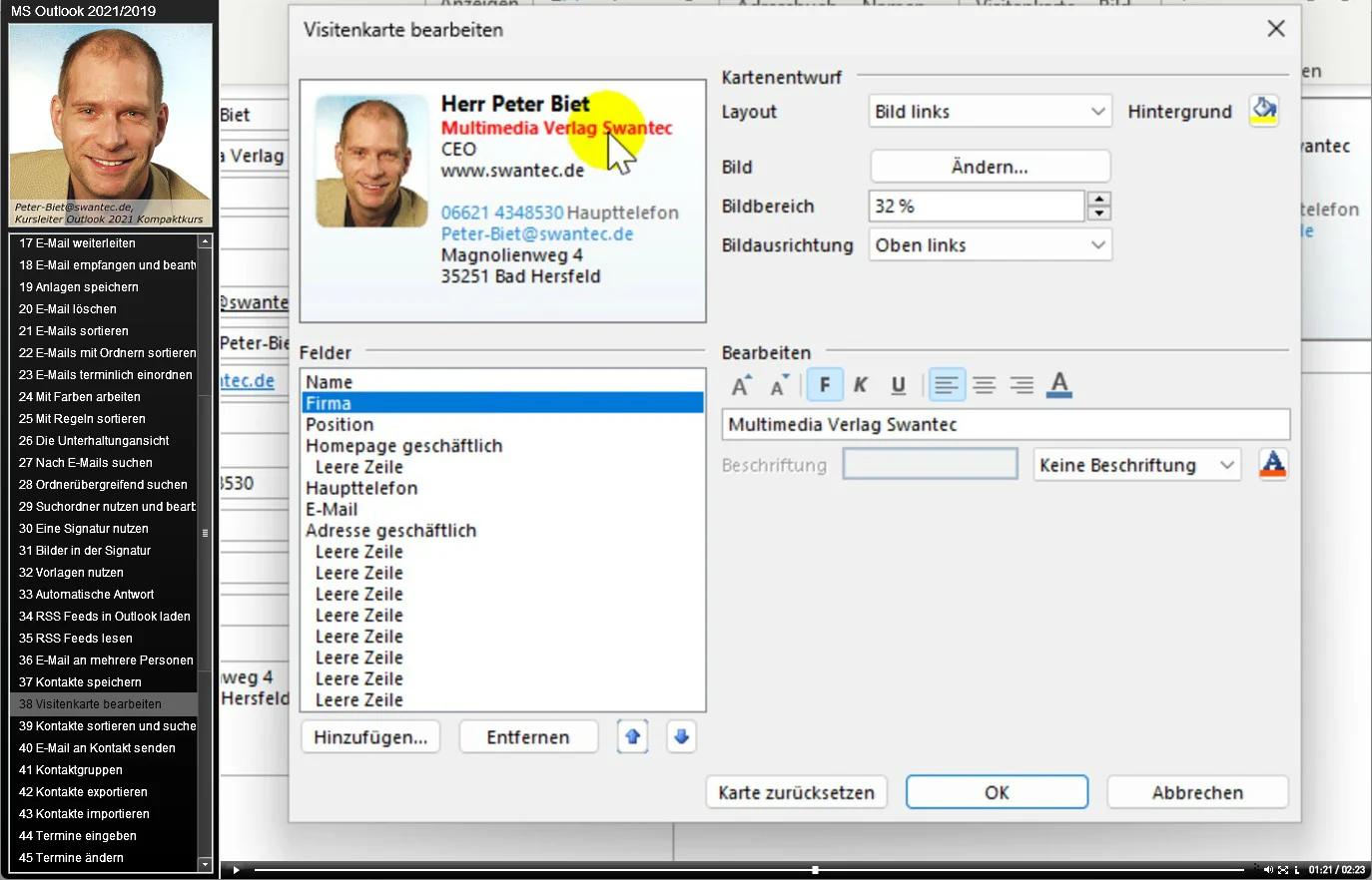 Outlook Video Lernkurs 2021 - 2019 und 365 - Image 5
