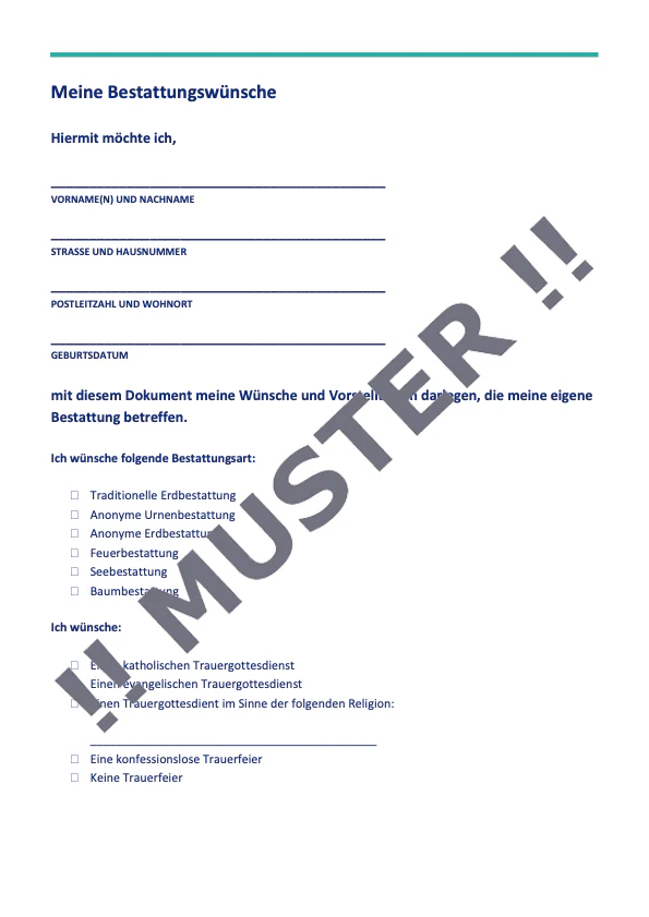 Bestattungsverfügung - Mustervorlage 2025 - Image 3