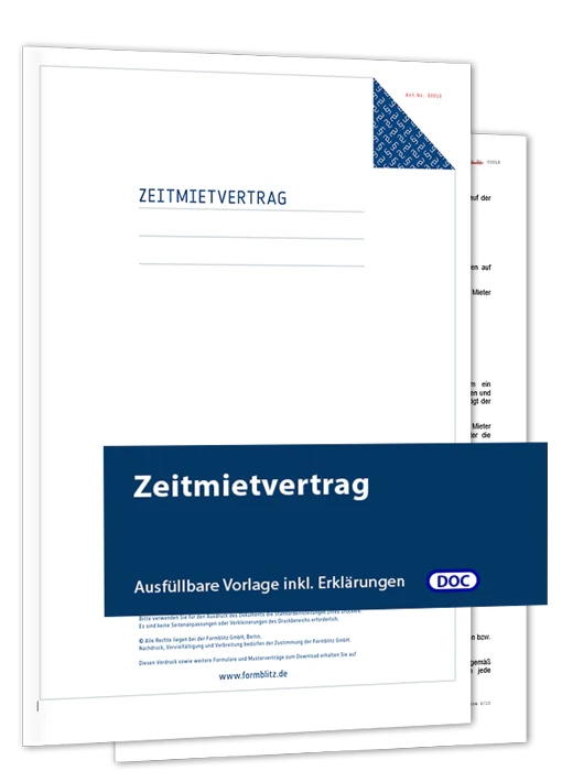 Zeitmietvertrag - Mustervorlage